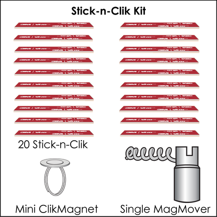 Stick-n-Clik Kit (20 pack) for ceiling with no metal